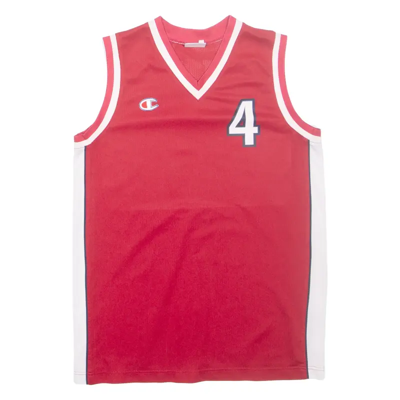 CHAMPION Basketball Boys Vest Red Sleeveless V-Neck 14Y