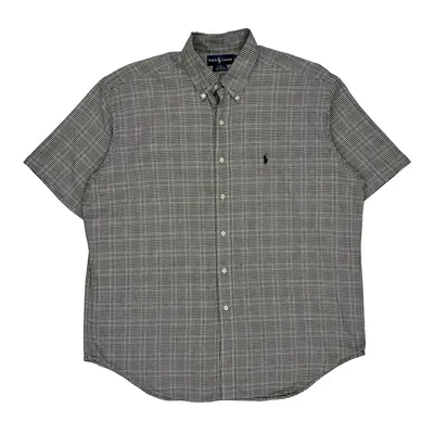 Ralph Lauren Checked Short Sleeve Shirt - XL Black & White Cotton | Size: x-large