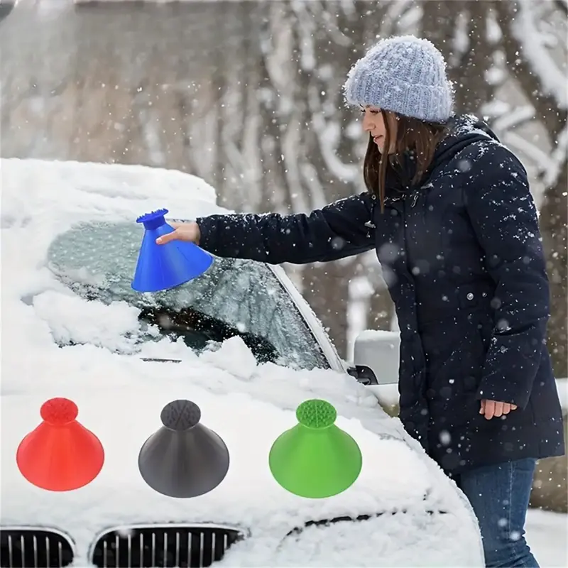 Christmas Car Windshield Ice Scraper, Magical Ice Scrapers For Car Windshield, Multifunctional Lightweight Snow Shovel, Round...