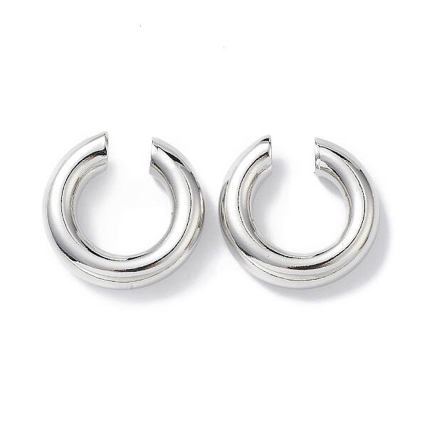 Rack Plating Brass Ring Cuff Earrings for Women