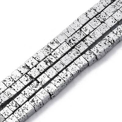 Electroplated Natural Lava Rock Beads Strands
