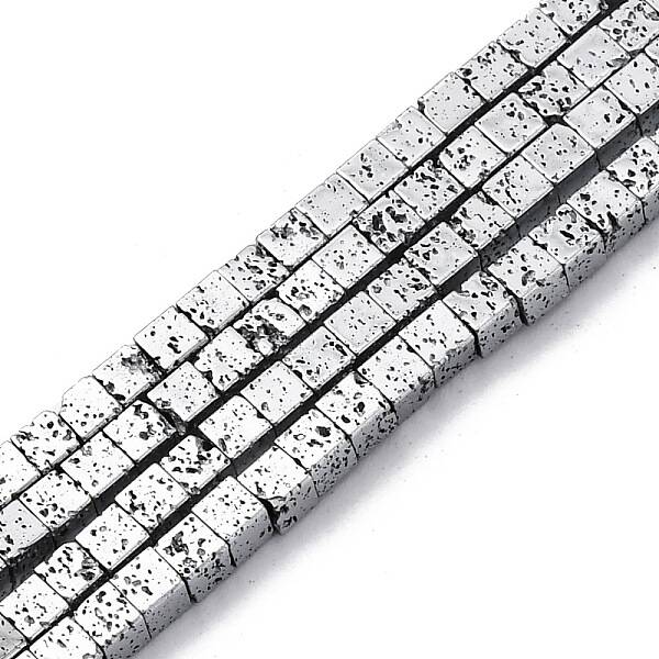 Electroplated Natural Lava Rock Beads Strands