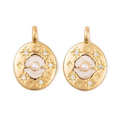 Brass Micro Pave Cubic Zirconia Pendants