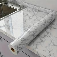 Marble Pattern Self-adhesive Wallpaper, Waterproof & Oil-proof Wall Sticker, Decorative Wall Paper for Home Kitchen Living Ro...