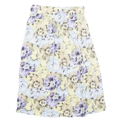 Womens A-Line Skirt Blue Knee Length Floral M