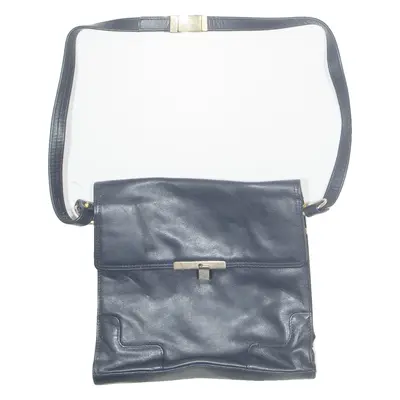 Womens Shoulder Bag Blue Leather 90s