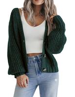 ZEAGOO Women's 2024 Fall Chunky Knit Cardigans Open Front Long Sleeve V Neck Button Loose Cardigan Sweaters christmas Casual ...