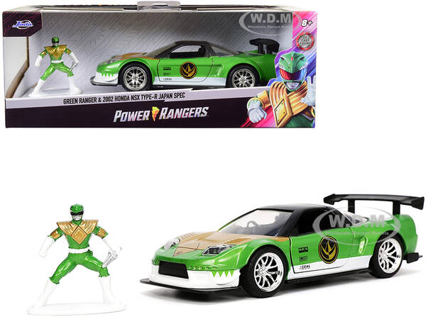2002 Honda NSX Type-R Japan Spec RHD (Right Hand Drive) and Green Ranger Diecast Figurine \