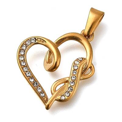 Ion Plating(IP) 304 Stainless Steel Pendants with Rhinestone