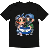 Fashion Designer T-Shirts - Cotton Graphic Tees with Salvadoran Kids with Flag - Charming Soccer Tee,Crewneck,Casual,Men's Gi...