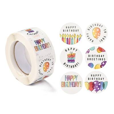 Birthday Themed Pattern Self-Adhesive Stickers