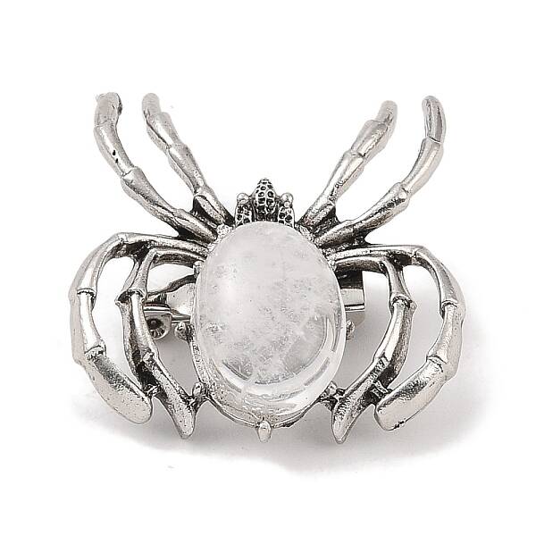 Natural Quartz Crystal Brooches