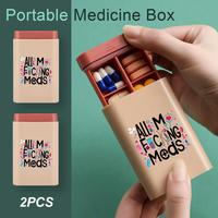 Portable Medicine Storage Box, 2 Counts/set Durable Medicine Organizer with Dividers, Convenient Storage Box for Purses or Ha...