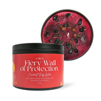 Highly scented candle Fiery Wall of Protection | 8 oz Spell herbal wax blend with clove and black obsidian mother gift refill...