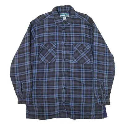 OAKLAND OUTDOORS Quilted Lumberjack Shirt Blue Check Long Sleeve Mens 2XL