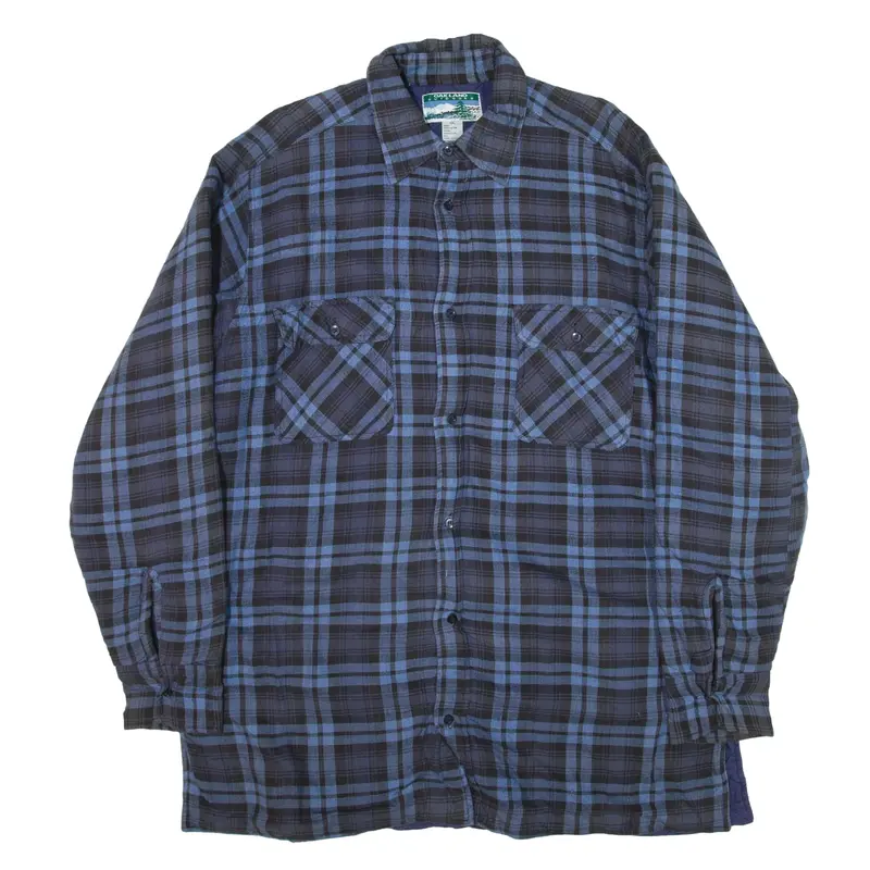 OAKLAND OUTDOORS Quilted Lumberjack Shirt Blue Check Long Sleeve Mens 2XL