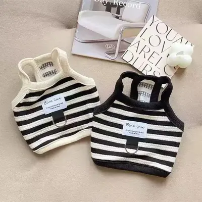 Striped Pattern Pet Vest, Breathable Pet Clothes for Small Dogs & Cats, Fashionable Pet Clothing for Daily Wear