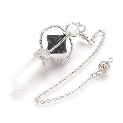 Natural Dyed & Heated Black Agate Dowsing Pendulums