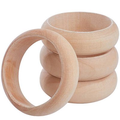 Unfinished Wood Plain Bangle for Women