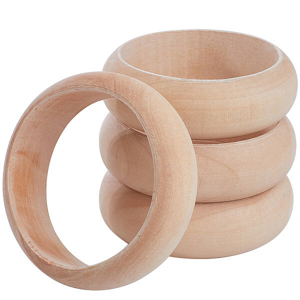 Unfinished Wood Plain Bangle for Women
