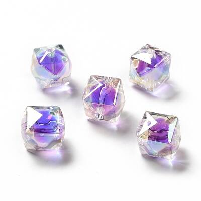Two Tone UV Plating Rainbow Iridescent Acrylic Beads