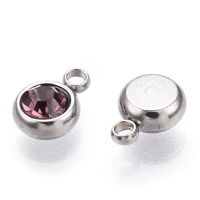 201 Stainless Steel Rhinestone Charms