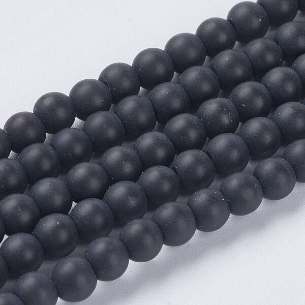 Synthetic Black Stone Beads Strands
