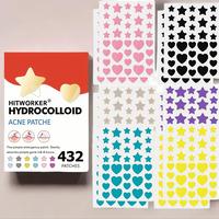 Star & Heart Shaped Hydrocolloid Acne Patch, 432pcs/box Easy To Peel Off Design Acne Pimple Cover Sticker, Facial Skin Care A...
