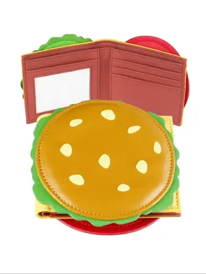 Cute Hamburger Shaped Bifold Wallet, Colorblock Card Holder, Fashionable Moneybag for Women & Girls, Casual Trendy Versatile ...