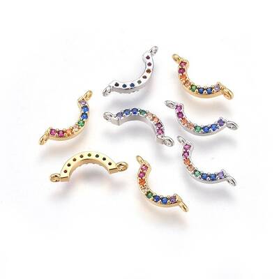 Brass Cubic Zirconia Links