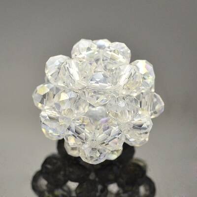 Transparent Glass Crystal Round Woven Beads