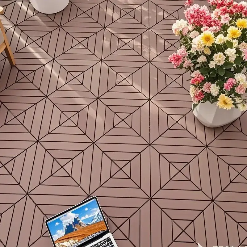 HZ Deck Tiles 44 Pcs Interlocking PVC Non-Slip Floor Tiles Easy Quick Installation Durable for Porch Poolside Outdoor Indoor ...