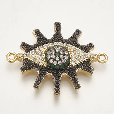 Brass Micro Pave Cubic Zirconia Links