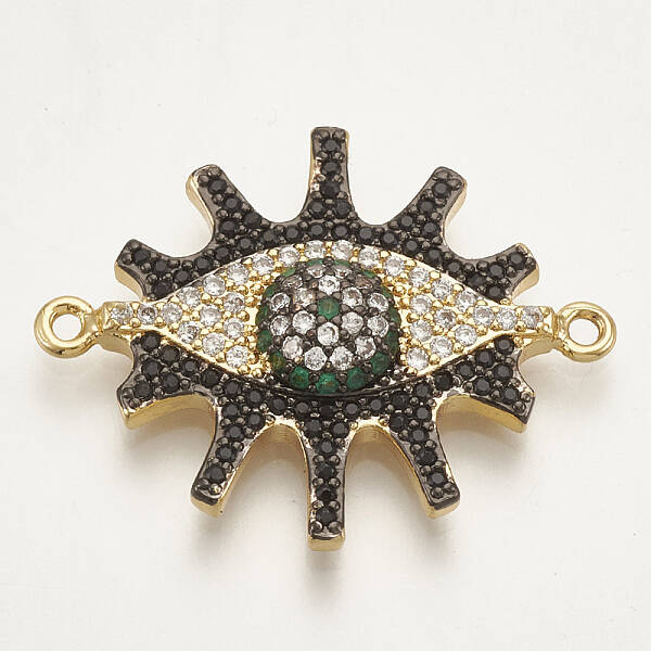 Brass Micro Pave Cubic Zirconia Links