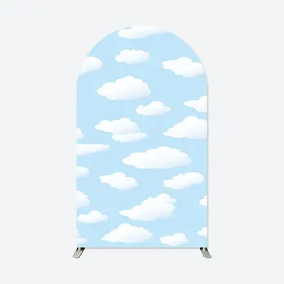 Aperturee Light Blue Sky Clouds Arch Backdrop For Baby Shower | Custom Chiara Arched Covers | Chiara Wall Backdrop Diy | Wedd...