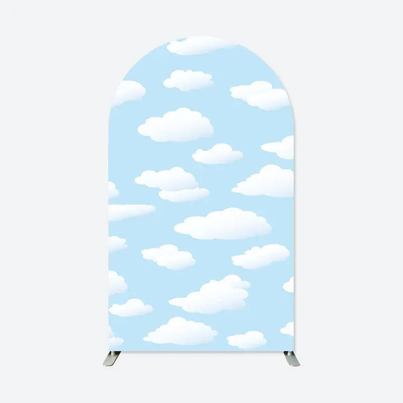 Aperturee Light Blue Sky Clouds Arch Backdrop For Baby Shower | Custom Chiara Arched Covers | Chiara Wall Backdrop Diy | Wedd...