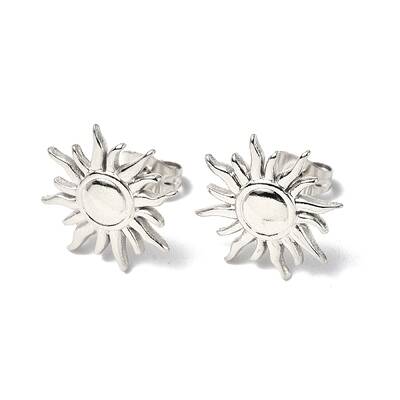 Non-Tarnish 304 Stainless Steel Sun Stud Earrings for Women