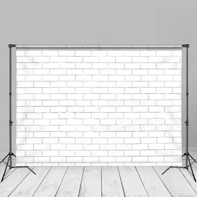 White Brick Wall Portrait Photography Backdrop - Aperturee