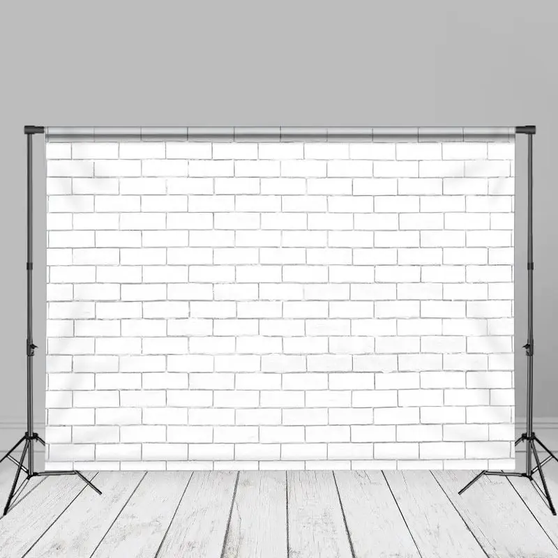 White Brick Wall Portrait Photography Backdrop - Aperturee