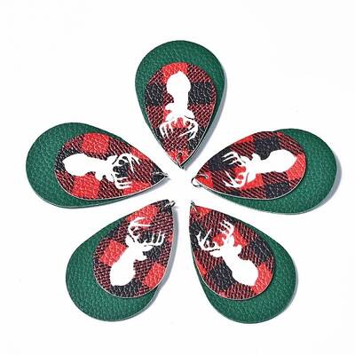 Christmas Theme PU Leather Big Pendants