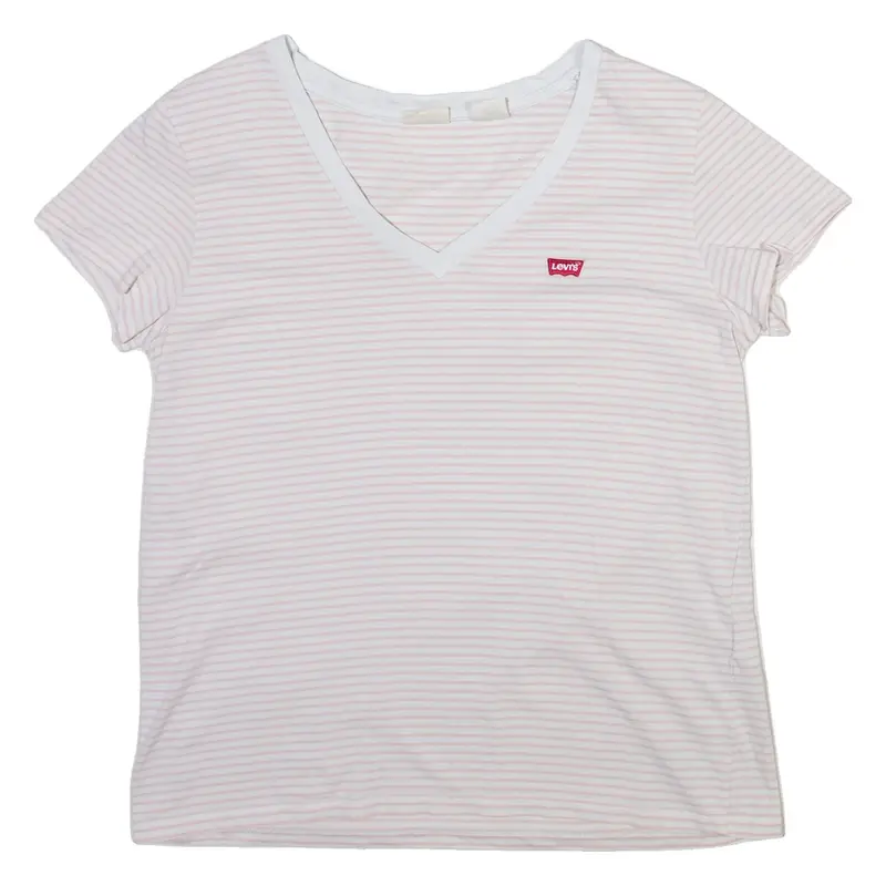 LEVI'S Womens T-Shirt Pink V-Neck S