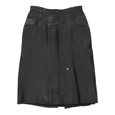 Unbranded Midi Skirt - 28W UK 8 Black Leather