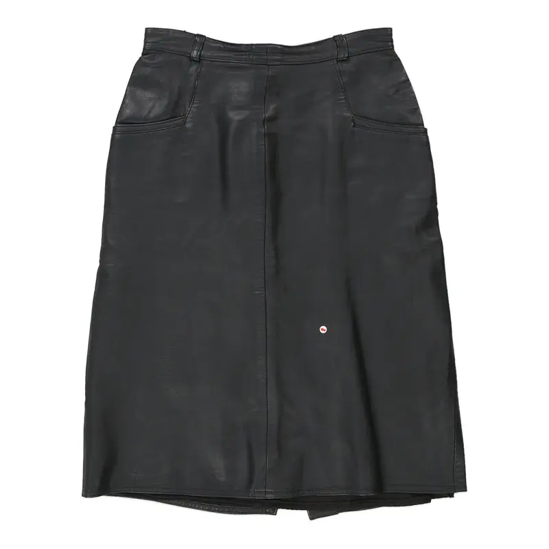 Unbranded Midi Skirt - 28W UK 8 Black Leather