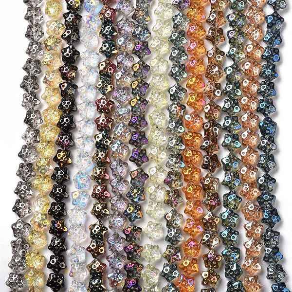 Transparent Electroplate Glass Beads Strands