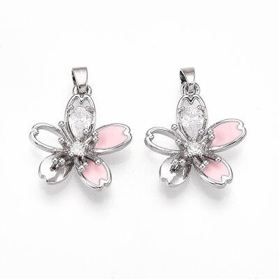 Brass Micro Pave Cubic Zirconia Pendants