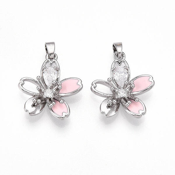 Brass Micro Pave Cubic Zirconia Pendants
