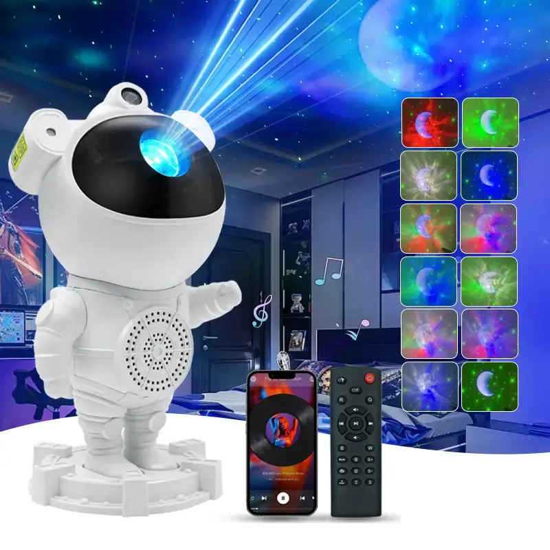 Remote Control Galaxy Nebula Night Light， Bluetooth Astronaut Projector Lamp With Bluetooth Speaker, Nebula Moon Projector ...