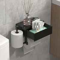 Bathroom Toilet Paper Holder, 1 Count Wall Mounted Punch Free Storage Rack, Waterproof & Rust Proof Toilet Paper Holder, Suit...