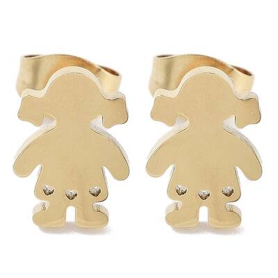 PVD Vacuum Plating 304 Stainless Steel Stud Earrings for Women
