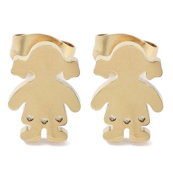 PVD Vacuum Plating 304 Stainless Steel Stud Earrings for Women